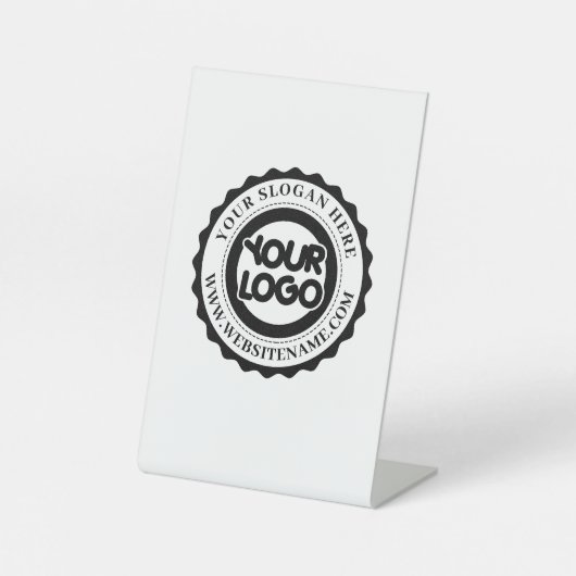 Je zakelijke Logo Reclamebord Met Voetstuk (Voorkant)