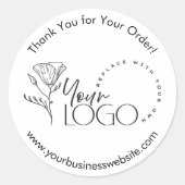 Je zakelijke Logo voor speciale acties weggooien Ronde Sticker (Voorkant)