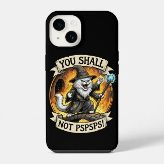 Je Zal Niet PSPSPS Grappige Tovenaar Kat Fantasie iPhone 14 Hoesje