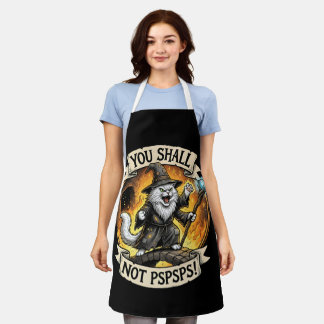 Je Zal Niet PSPSPS Grappige Tovenaar Kat Fantasie  Schort