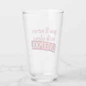 Je zal nooit alleen lopen Liverpool Glas (Achterkant)