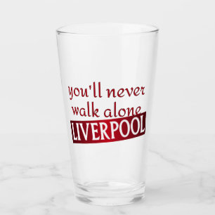 Je zal nooit alleen lopen Liverpool Glas