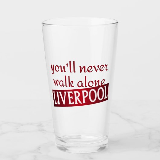 Je zal nooit alleen lopen Liverpool Glas (Voorkant)