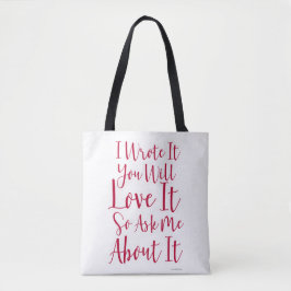 Je zal van deze boekauteur Slogan houden Tote Bag