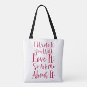Je zal van deze boekauteur Slogan houden Tote Bag (Achterkant)