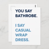 Je zegt Bathrobe Pandemic Briefkaart (Voorkant / Achterkant)