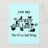 Je zegt dat gekke kat dame alsof het een slechte z briefkaart (Voorkant)