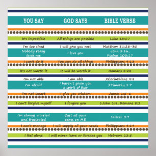 JE ZEGT DAT GOD ZEGT Inspirerend Bijbelversen Poster