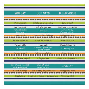 "Je zegt/God zegt" Inspirerend Bijbelversen Perfect Poster