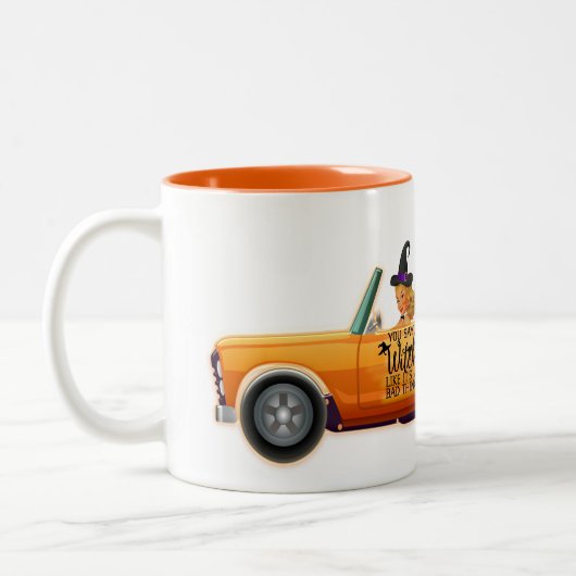 Je zegt heks als een slecht ding. tweekleurige koffiemok (Links)