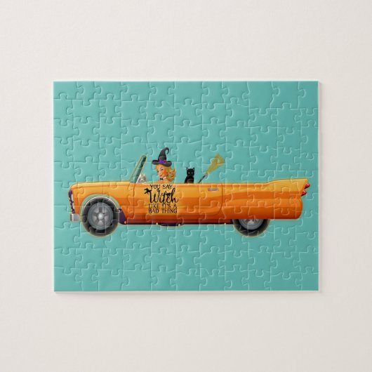 Je zegt heks als het is een slechte zaak Halloween Legpuzzel (Horizontaal)