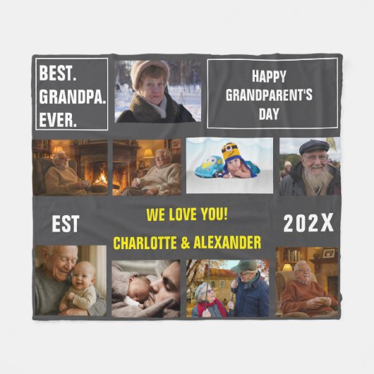 Je zei: Beste Opa Ooit Foto Collage  Fleece Deken (Voorkant (Horizontaal))