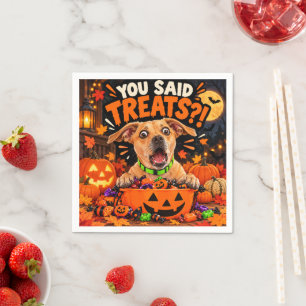 Je zei lekkers?! Grappige Halloween hondenfeestser Servet