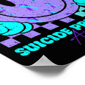 Je zelfmoordpreventie bewustzijn Blauwgroen en Paa Poster (Hoek)