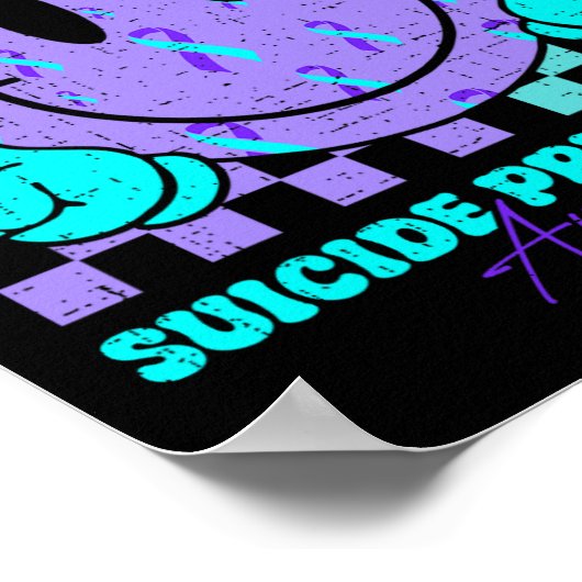 Je zelfmoordpreventie bewustzijn Blauwgroen en Paa Poster (Hoek)