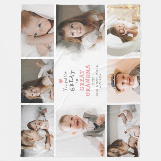 Je zet de grote foto's in oma 8 fleece deken (Voorkant)