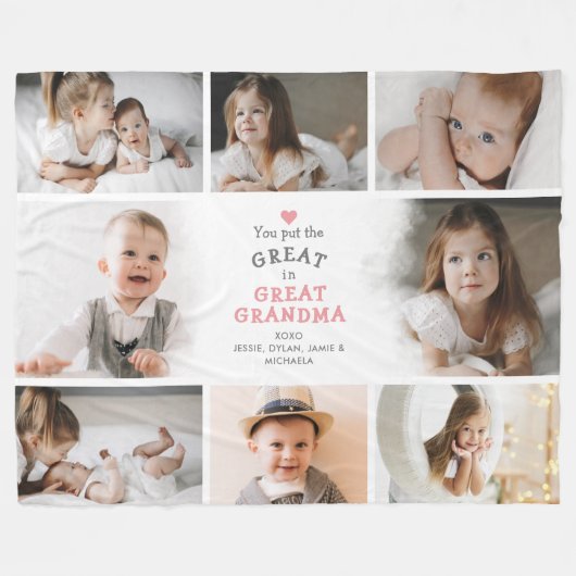 Je zet de grote foto's in oma 8 fleece deken (Voorkant (Horizontaal))