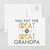 Je zet de Grote in de Grote Opa Briefkaart (Voorkant / Achterkant)