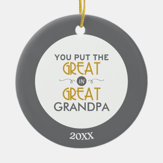 Je zet de Grote in de Grote Opa Keramisch Ornament (Voorkant)