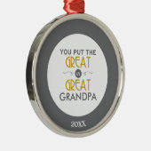 Je zet de Grote in de Grote Opa Metalen Ornament (Rechts)