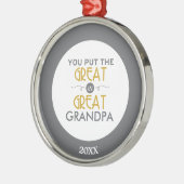 Je zet de Grote in de Grote Opa Metalen Ornament (Links)