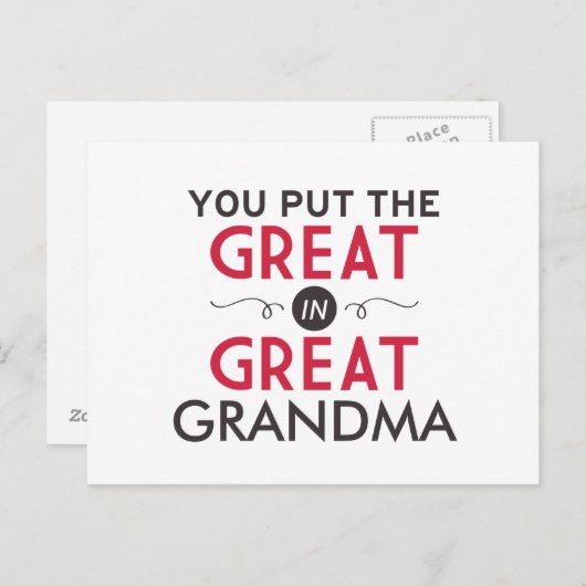 Je zet de Grote in Grote Oma Briefkaart (Voorkant / Achterkant)