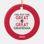 Je zet de Grote in Grote Oma Keramisch Ornament (Voorkant)