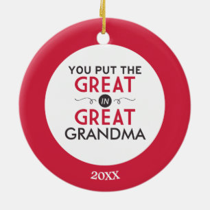 Je zet de Grote in Grote Oma Keramisch Ornament