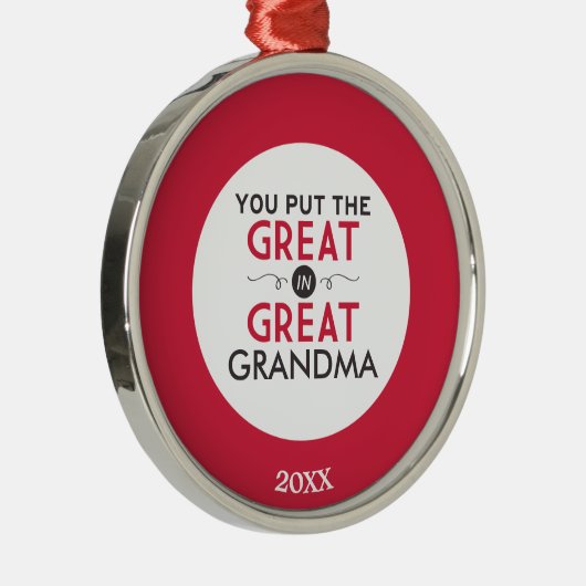 Je zet de Grote in Grote Oma Metalen Ornament (Rechts)