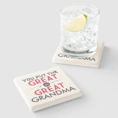 Je zet de Grote in Grote Oma Stenen Onderzetter (Zijkant)