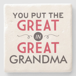 Je zet de Grote in Grote Oma Stenen Onderzetter