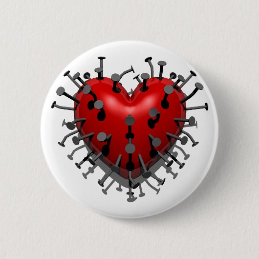 Je zet de nagels in mijn hart ronde button 5,7 cm (Voorkant)