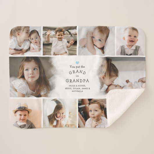Je zet de opa op opa 10 foto sherpa deken (Voorkant (horizontaal))