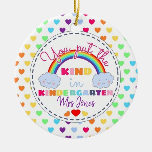 je zet het soort kerst op de kleuterschool keramisch ornament (Voorkant)