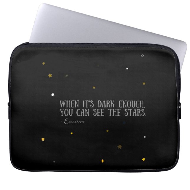 Je ziet de sterren Emerson quote Laptop Sleeve (Voorkant)
