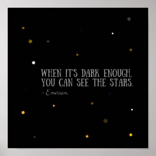 Je ziet de sterren Emerson quote Poster (Voorkant)