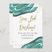 Je ziet er elegant uit | Teal Geode en Gouden Trou Kaart (Voorkant / Achterkant)