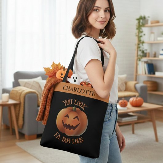 Je ziet er Fa-Boo-Lous gepersonaliseerd Halloween  Tote Bag