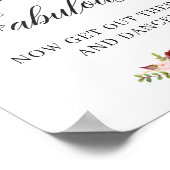 Je ziet er Fabulous Dance Sign Burgundy Red Floral Poster (Hoek)