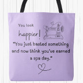 Je ziet er gelukkiger uit! Grappig naaien basting Tote Bag