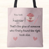 Je ziet er gelukkiger uit! Haak meme Tote Bag