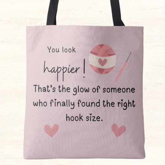 Je ziet er gelukkiger uit! Haak meme Tote Bag