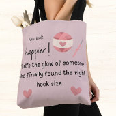 Je ziet er gelukkiger uit! Haak meme Tote Bag