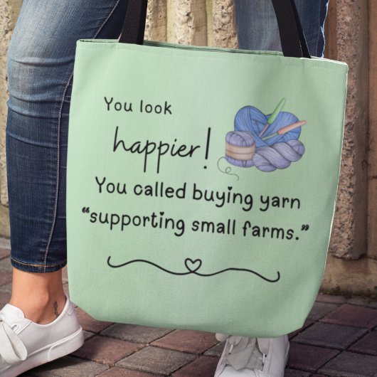 Je ziet er gelukkiger uit! kleine boerderijen onde tote bag