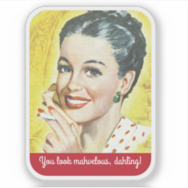Je ziet er geweldig leuk retro vrouw sticker