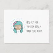 "Je ziet er leuk uit" Briefkaart (Kunst van Em Som (Voorkant)