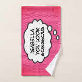 JE ZIET ER PRACHTIG DENK Bubble Fun Comic Book Bad Handdoek (Handdoek)