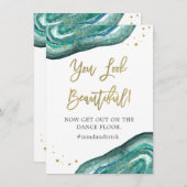 Je ziet er prachtig uit | Teal Geode en Gouden Tro Kaart (Voorkant / Achterkant)
