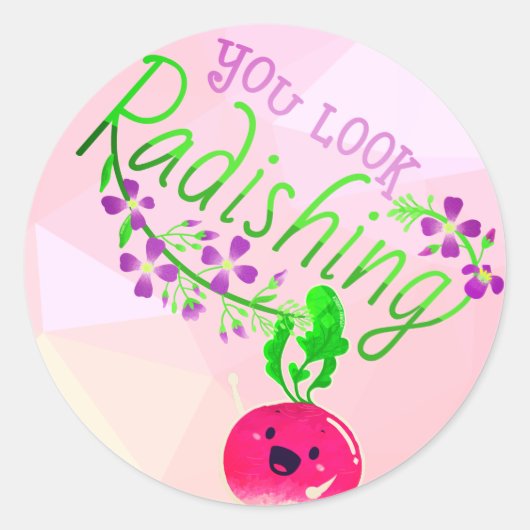 Je ziet er Radishing uit - Punny Garden Ronde Sticker (Voorkant)