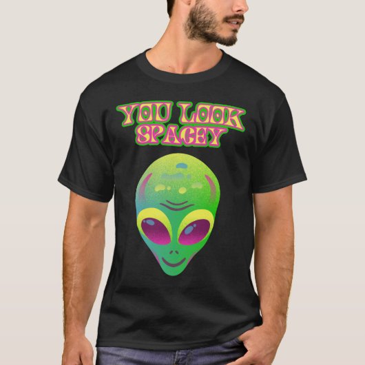 Je ziet er Spacey kleurrijke Alien Graphic uit T-shirt (Voorkant)